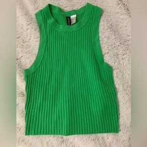 H&M Green Crop Ribbed Tank